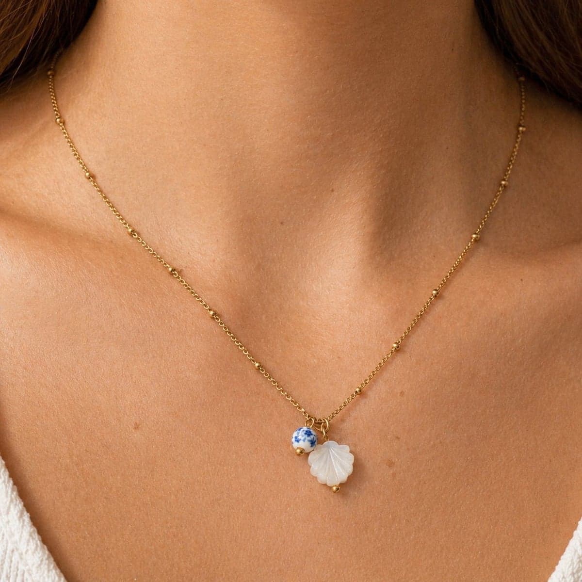 Luna Shell ketting met schelpbedel