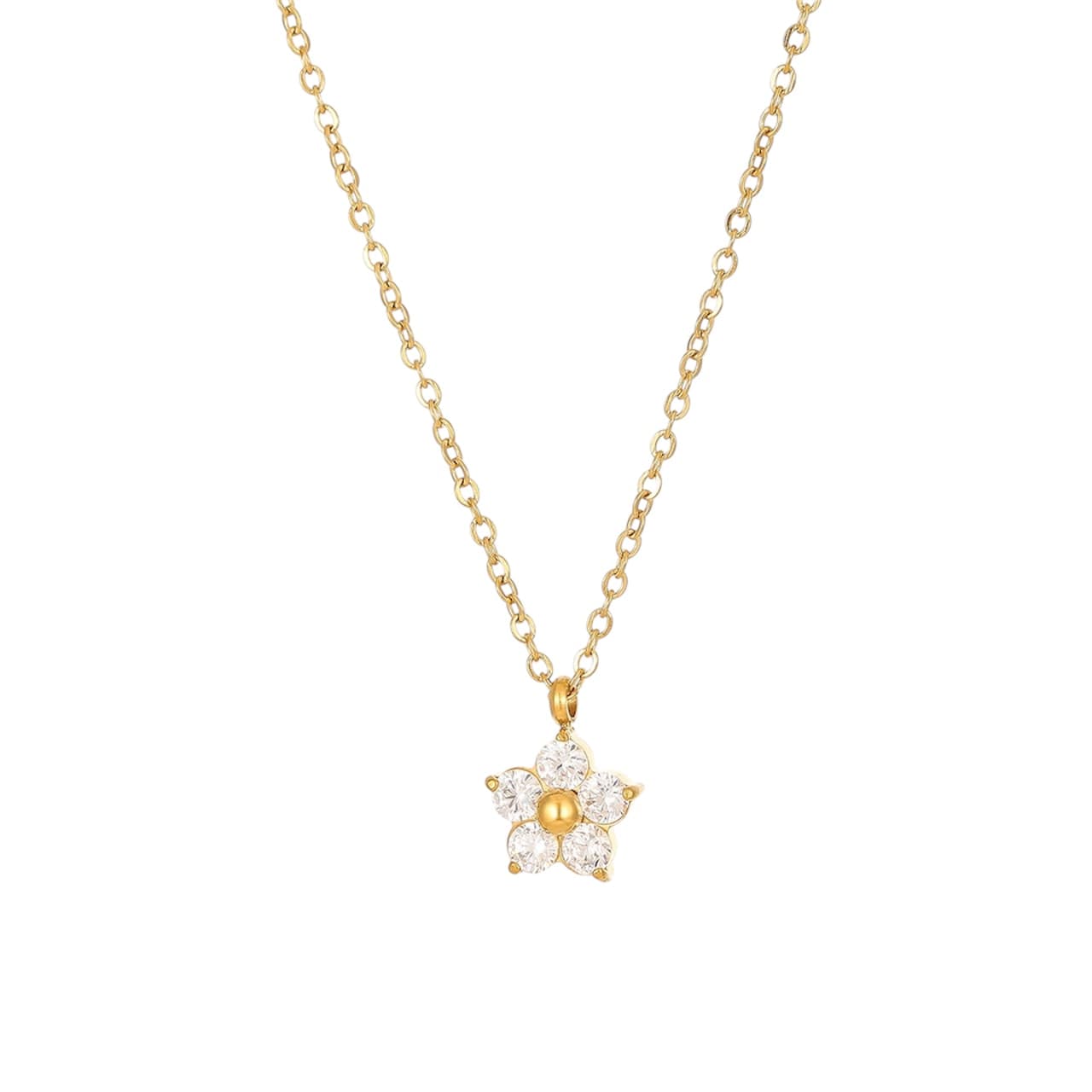 Ketting Kristal Bloem wit