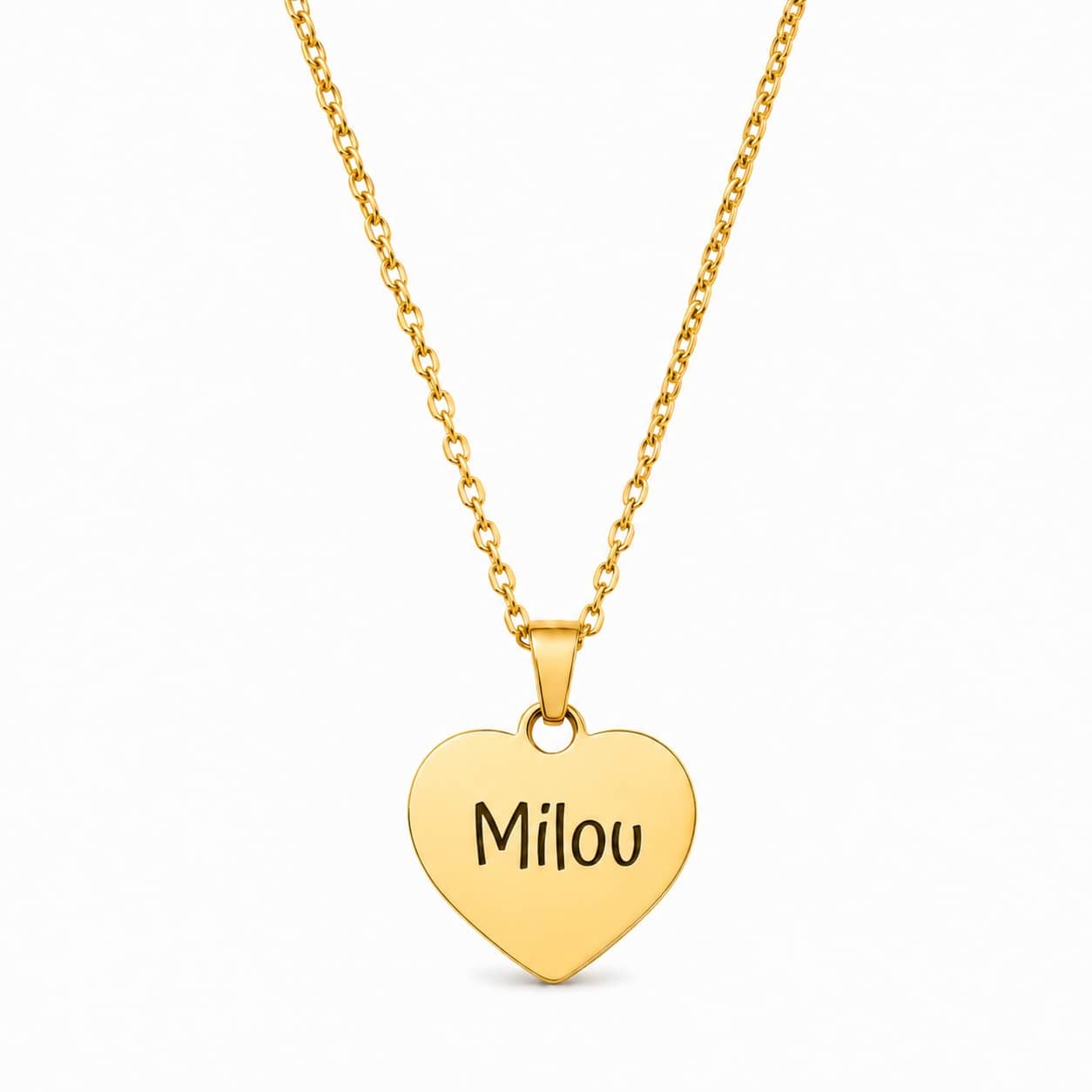 Graveerbare Naam Ketting Hart goud
