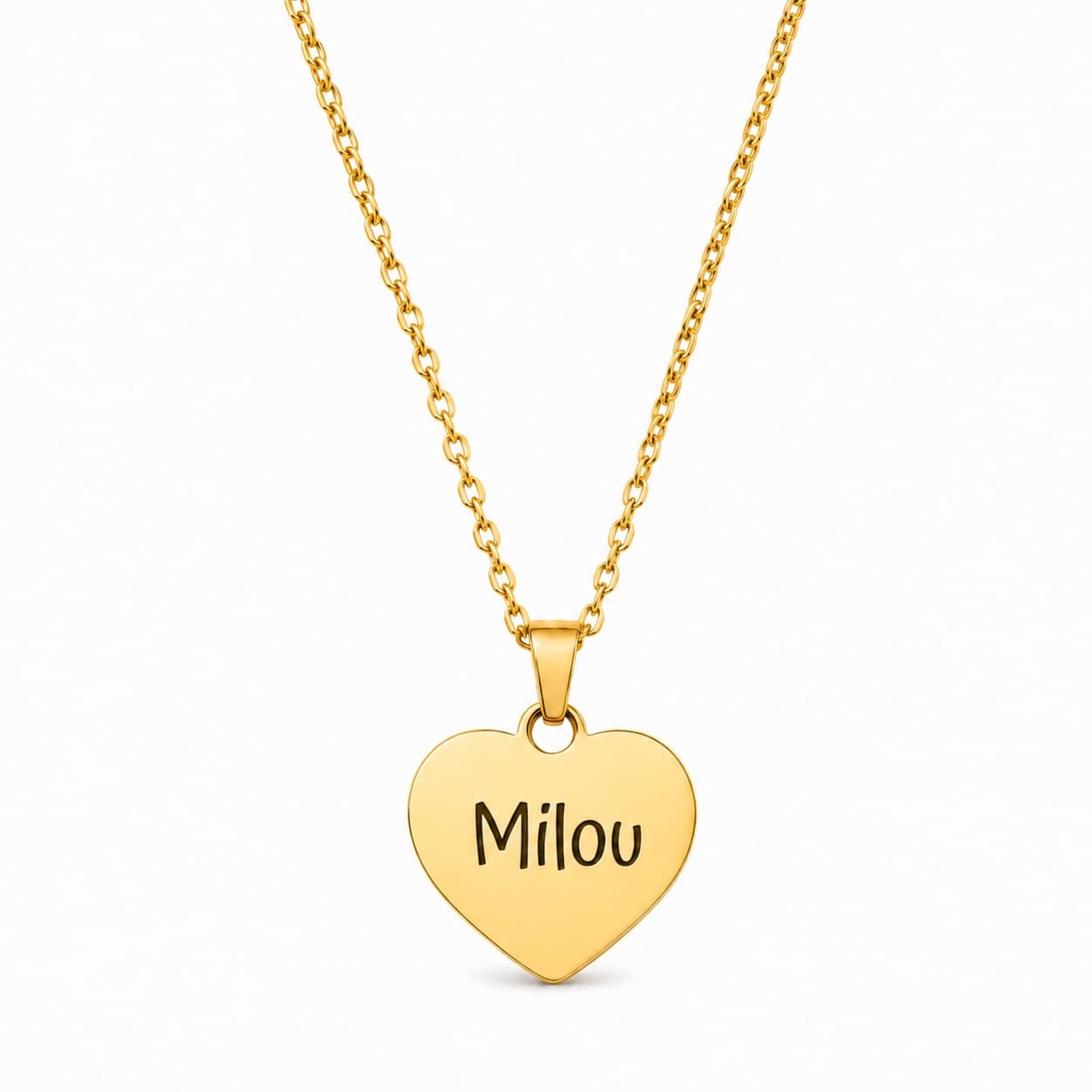 Graveerbare Naam Ketting Hart goud