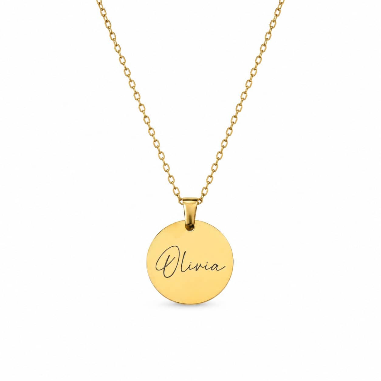Graveerbare Naam Ketting Munt goud