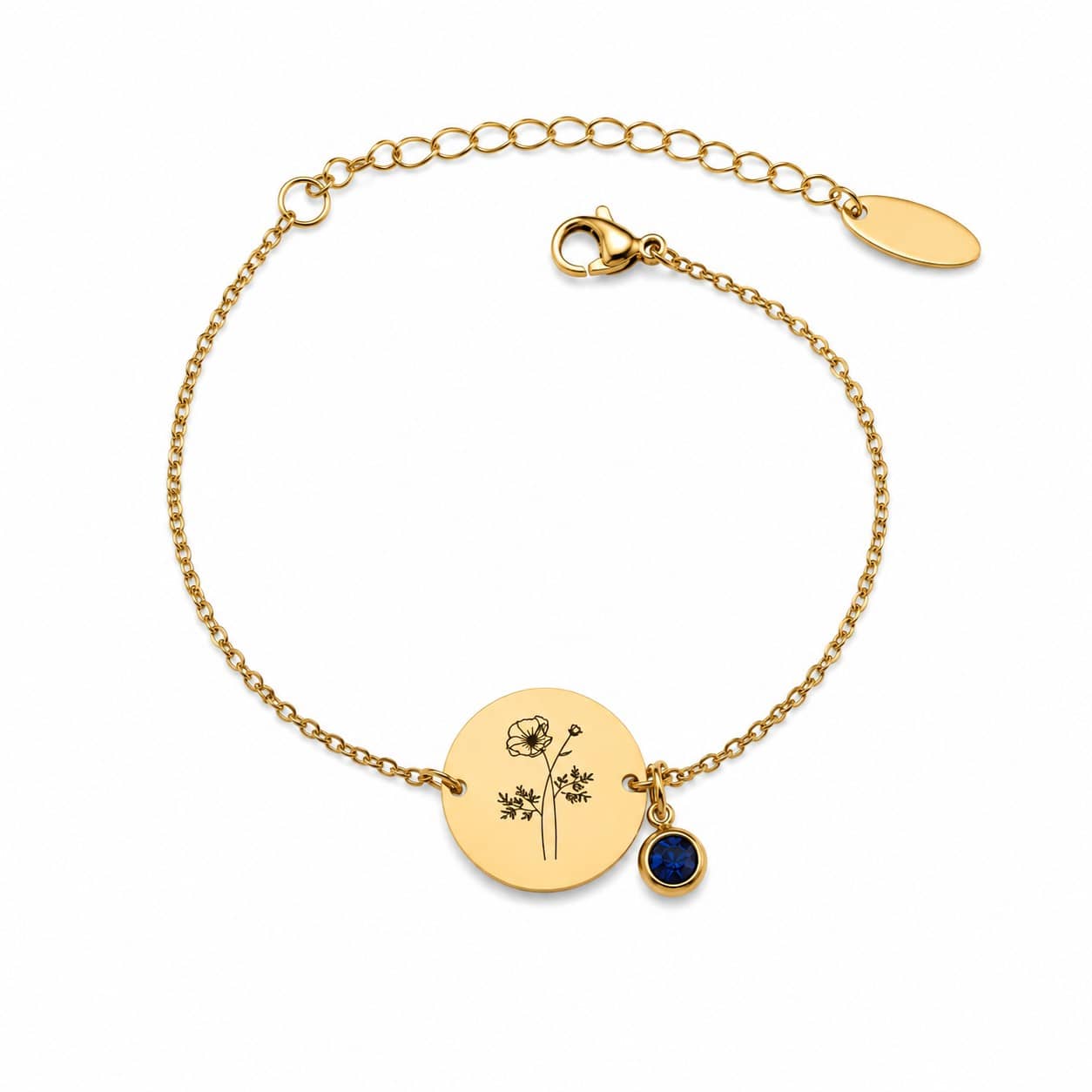 Charlery Geboortebloem Armband met Geboortesteen goud