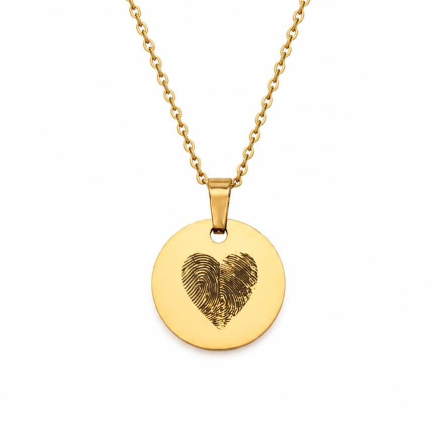 Charlery Ketting 2 Vingerafdrukken Hart goud
