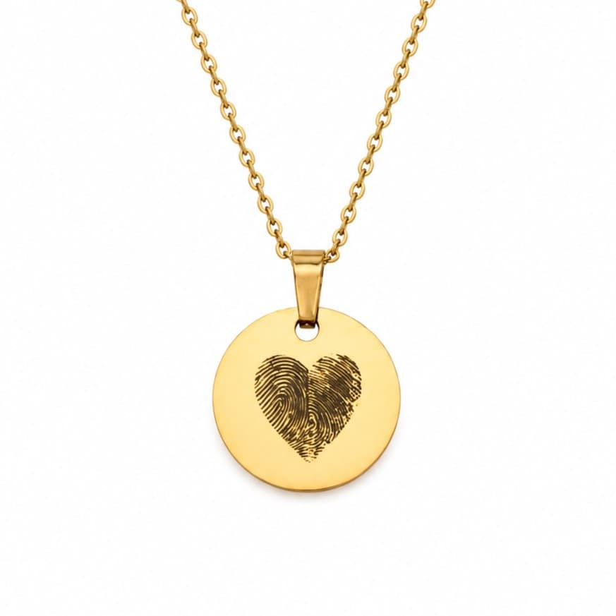 Charlery Ketting 2 Vingerafdrukken Hart goud