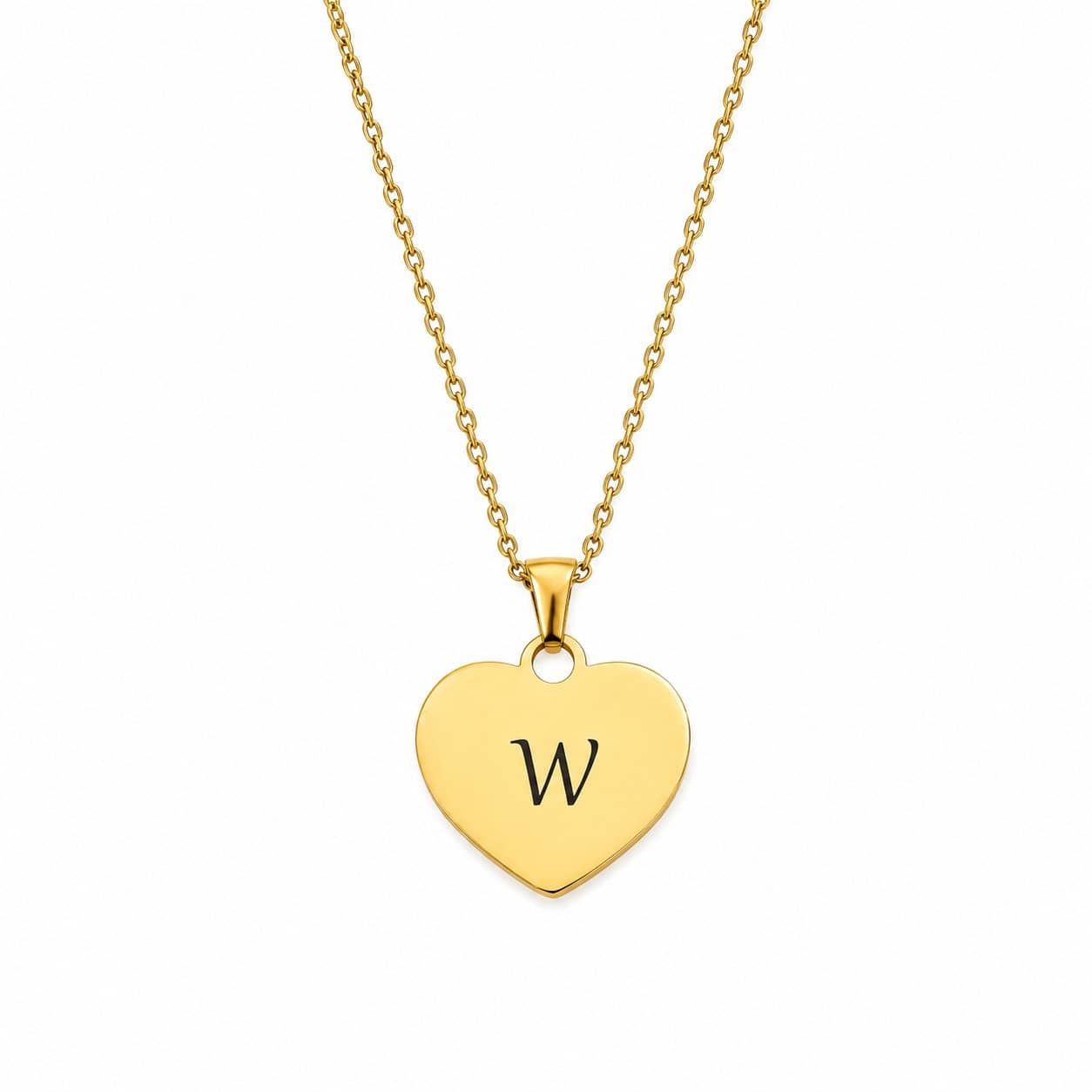 Hart Ketting met 1 Initiaal goud