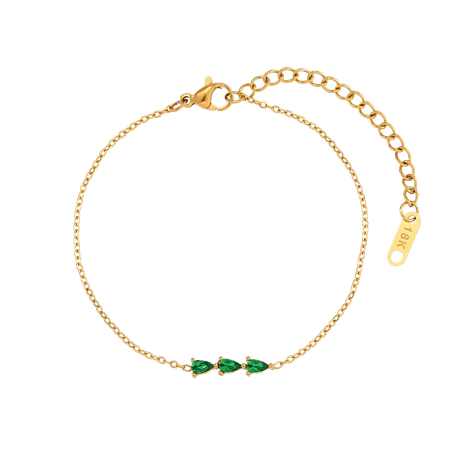 Charlery Armband Triple Diamond groen