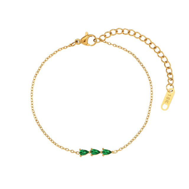 Charlery Armband Triple Diamond groen