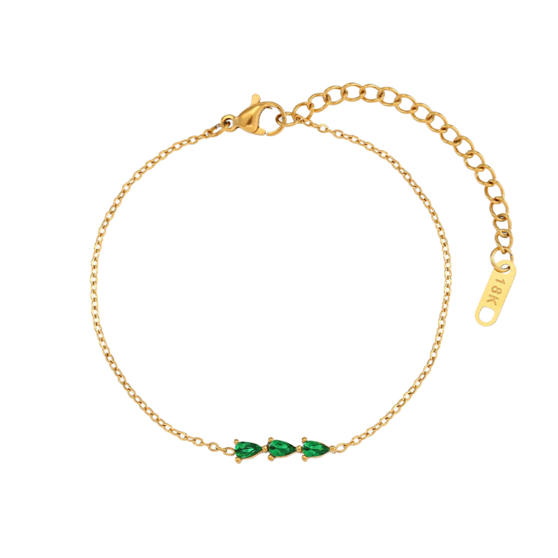 Charlery Armband Triple Diamond groen