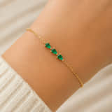Charlery Armband Triple Diamond Groen model