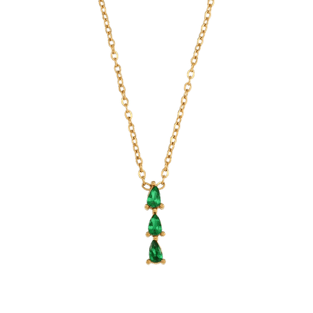 Charlery Ketting Triple Diamond groen