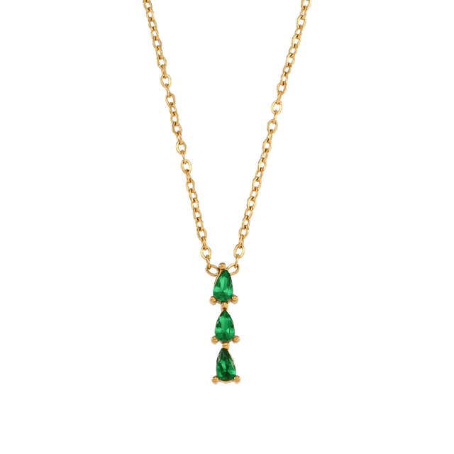 Charlery Ketting Triple Diamond groen