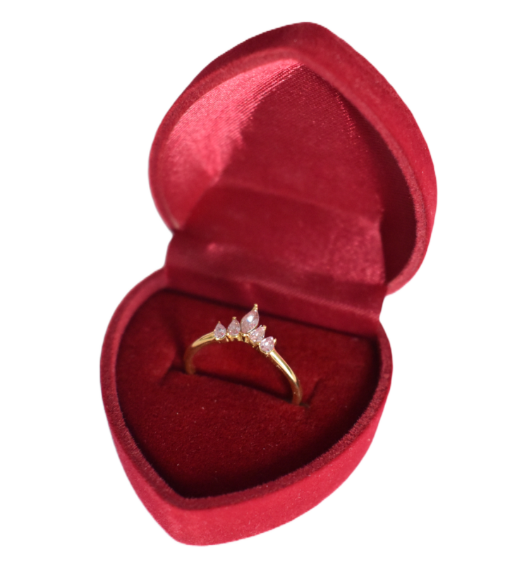 Charlery Ringdoosje Hart Velvet Rood