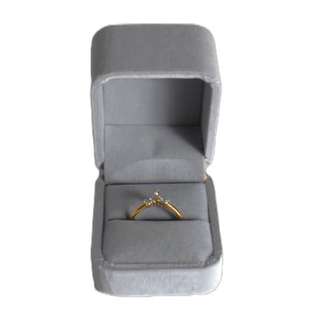 Ringdoosje Vierkant Velvet Grijs