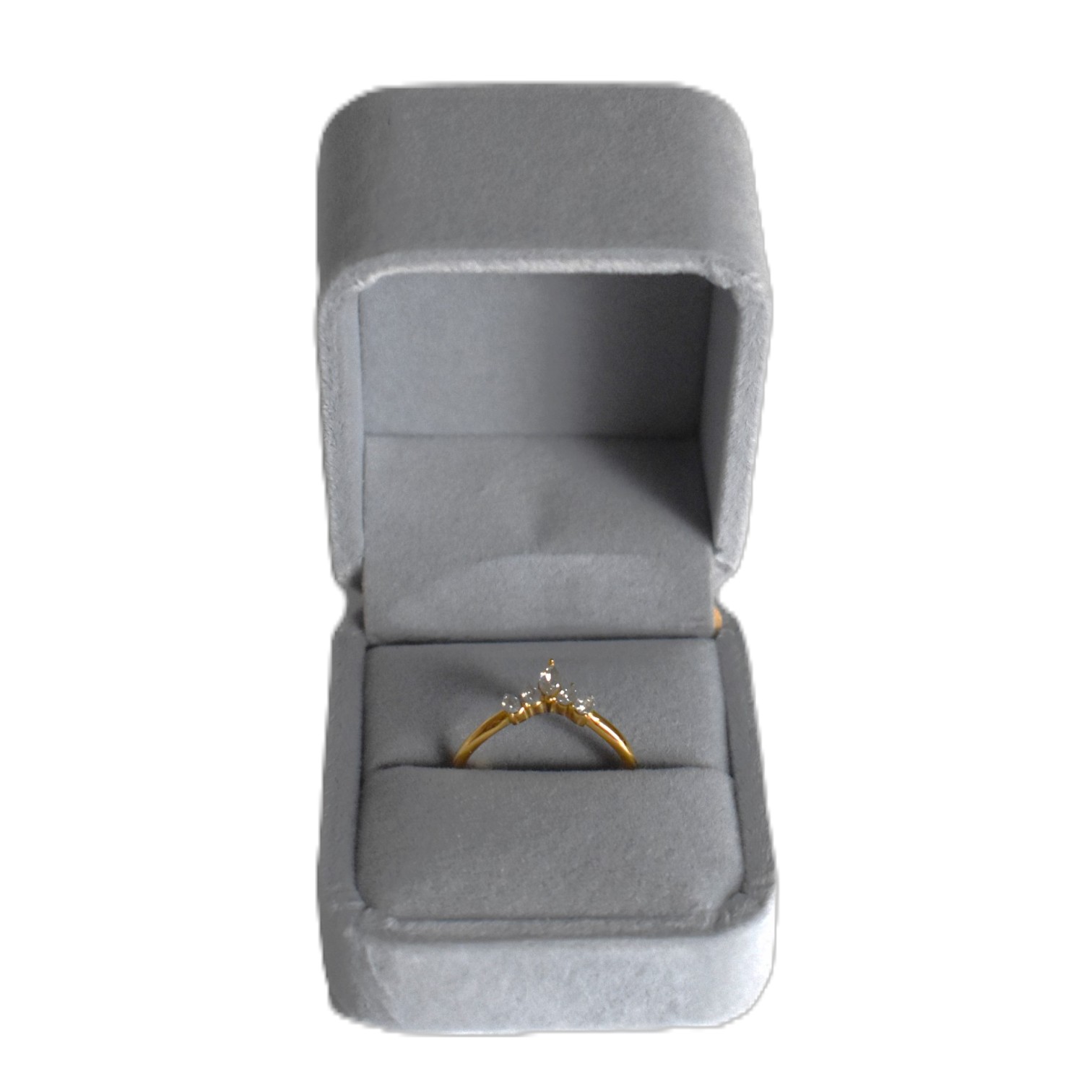 Ringdoosje Vierkant Velvet Grijs