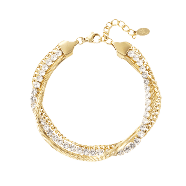 Charlery Armband Celine in de kleur goud drie laags