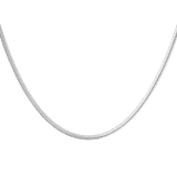 Charlery Ketting Basic plat 45 centimeter in het zilver
