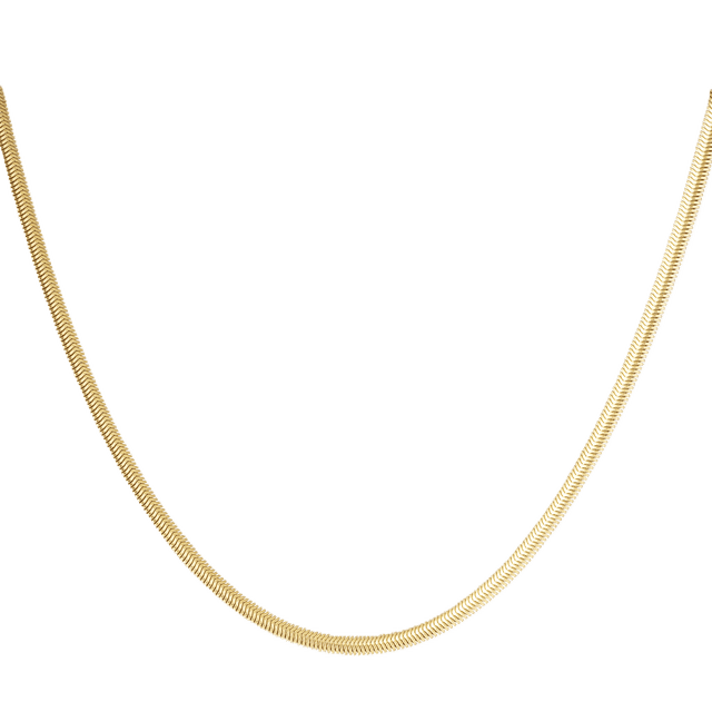 Charlery Ketting Basic plat 55 centimeter in het goud