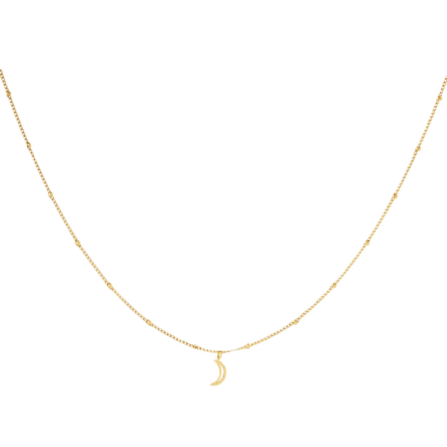 Charlery Ketting goud kleurig met open halve maan hanger
