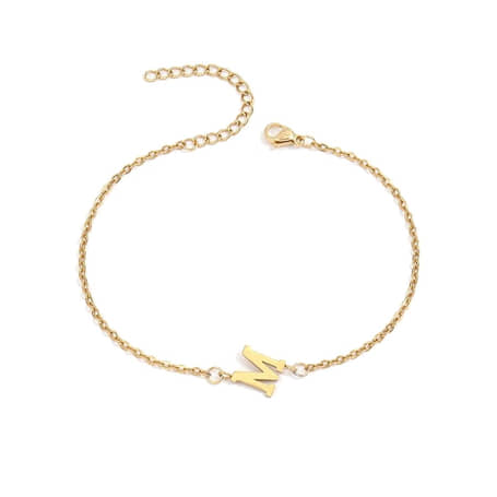 Charlery Armband Initial letter M goud
