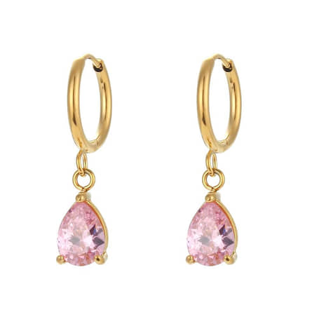 Charlery Oorbellen Druppel roze