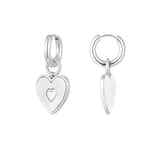 Charlery Oorbellen Emily zilver hart bedel