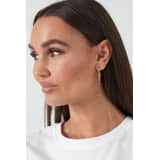 Charlery Oorbellen Kate roze hoops goud hart kralen