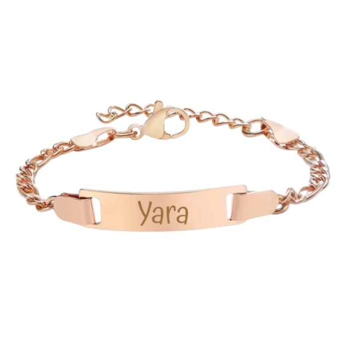 baby Armband met Naam rose goud