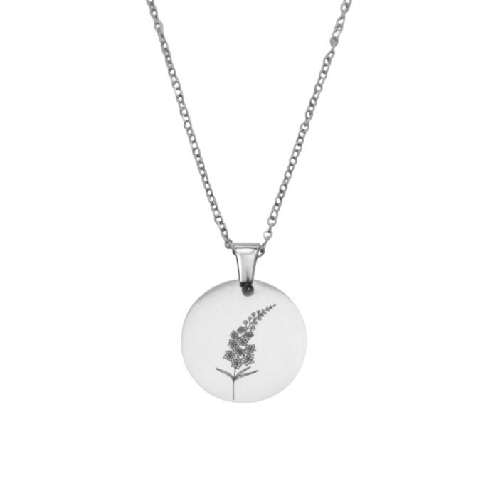 Geboortebloem Ketting zilver