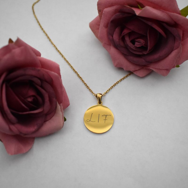 Charlery Graveerbare Ketting 2 Initialen Munt Goud