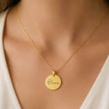 Graveerbare Naam Ketting Munt goud