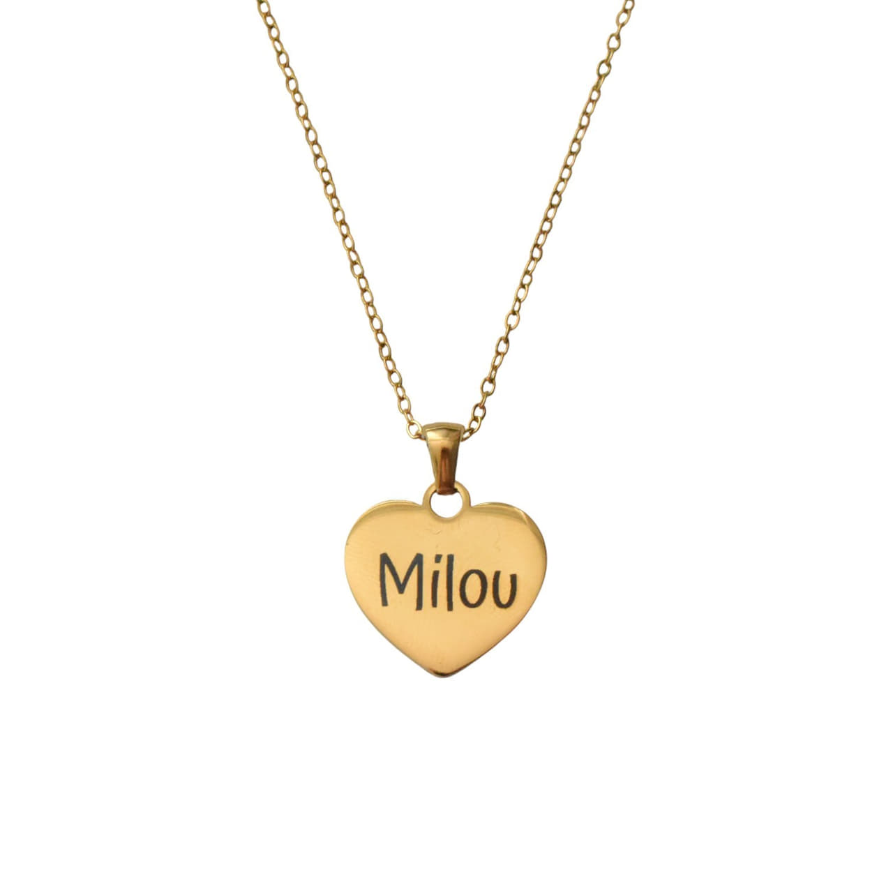 Hart Ketting met Naam goud