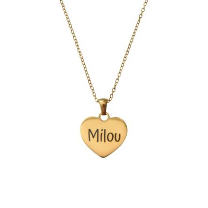 Hart Ketting met Naam goud