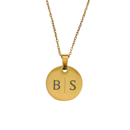 Charlery Ketting 2 Initialen Munt GOUD