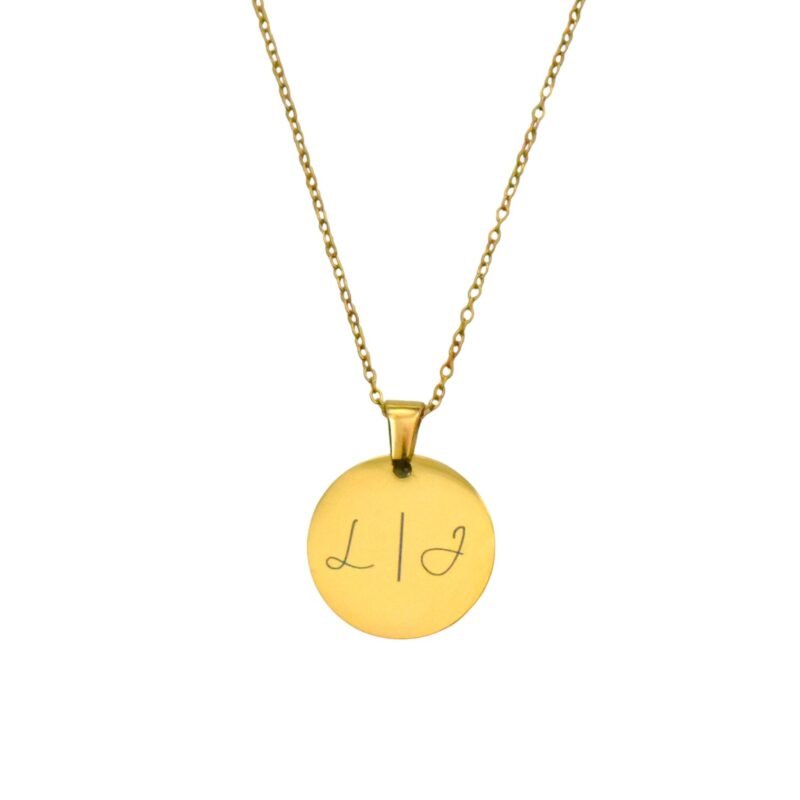 Ketting Munt met 2 Initialen goud