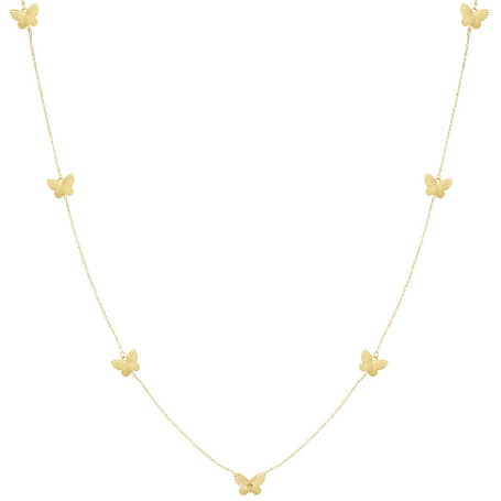 Charlery Lange Ketting met Vlinders goud