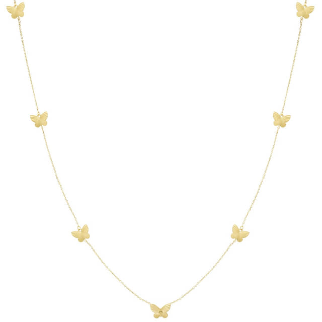 Charlery Lange Ketting met Vlinders goud