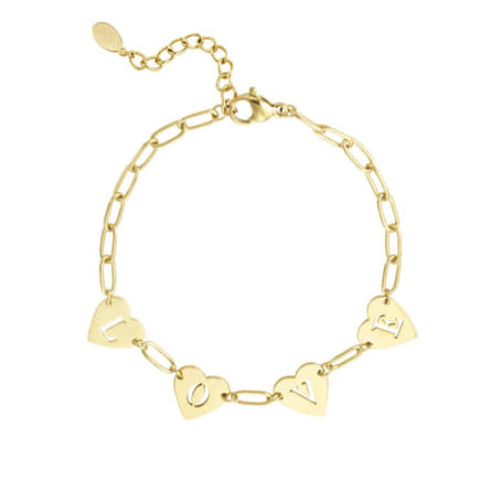 Charlery Schakel Armband Love goud