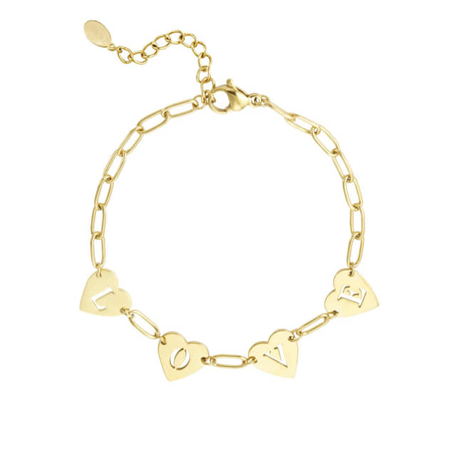 Charlery Schakel Armband Love goud
