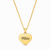 Graveerbare Naam Ketting Hart goud