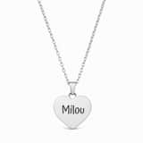 Graveerbare Naam Ketting Hart zilver