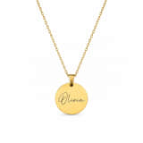 Graveerbare Naam Ketting Munt goud