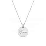 Graveerbare Naam Ketting Munt zilver
