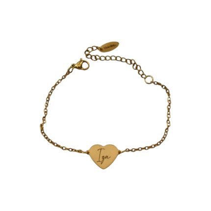 Graveerbare Armband Kind Hart goud Iza