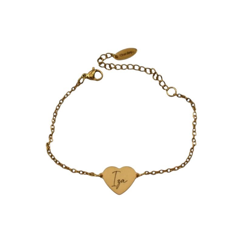 Graveerbare Armband Kind Hart goud Iza
