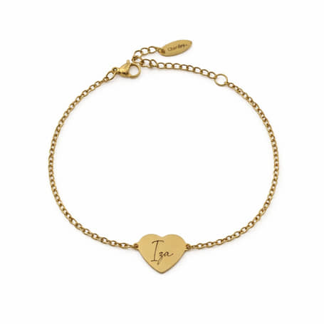 Charlery Graveerbare Armband Naam Hart goud