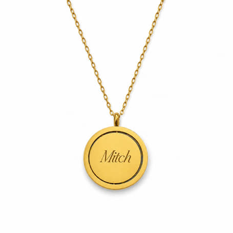 Graveerbare Ketting met Draaibare Munt goud