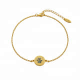 Charlery Graveerbare Munt Armband Pootafdruk goud