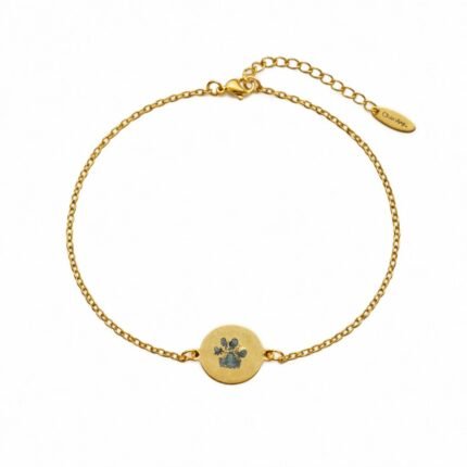 Charlery Graveerbare Munt Armband Pootafdruk goud