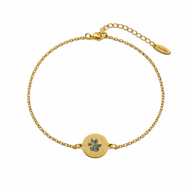 Charlery Graveerbare Munt Armband Pootafdruk goud