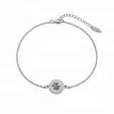 Charlery Graveerbare Munt Armband Pootafdruk zilver